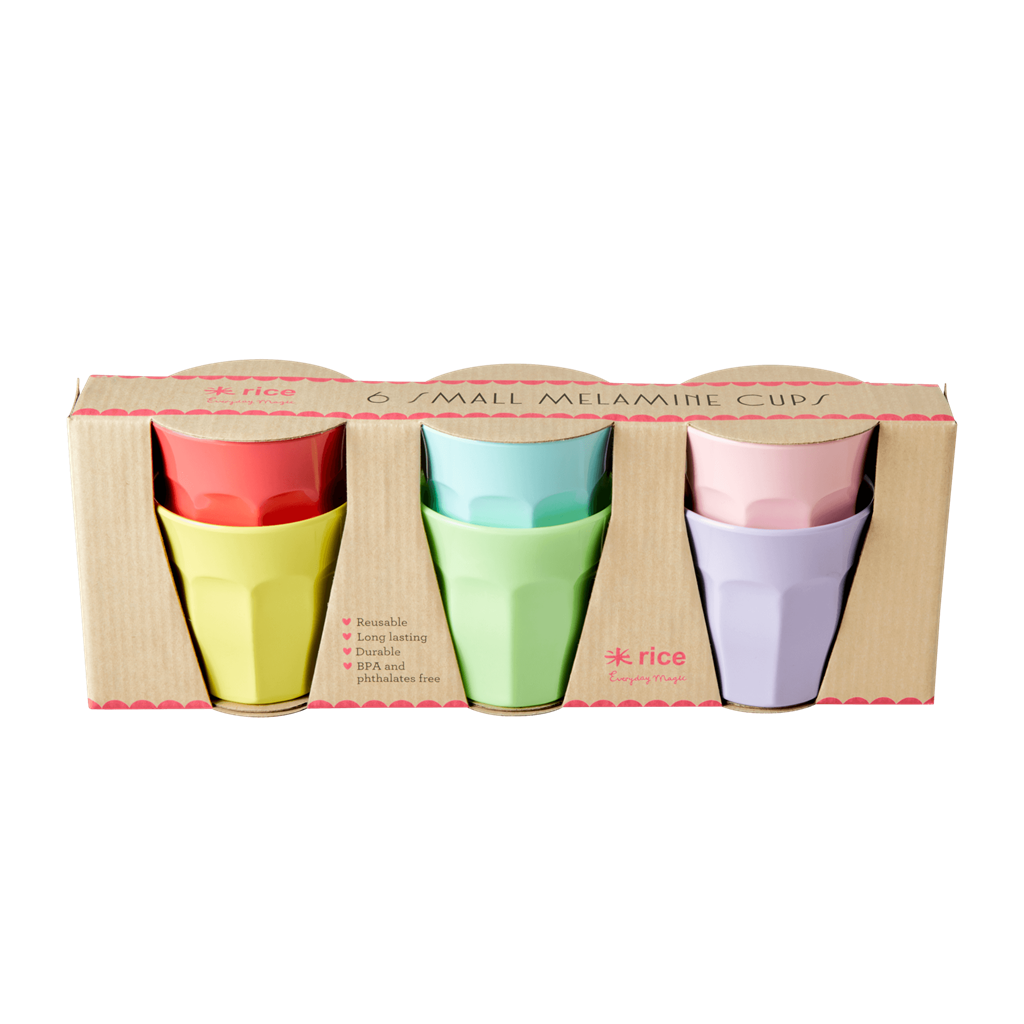 6pc Colourful Plastic Cups Reusable Eco-Friendly Drinking Cup