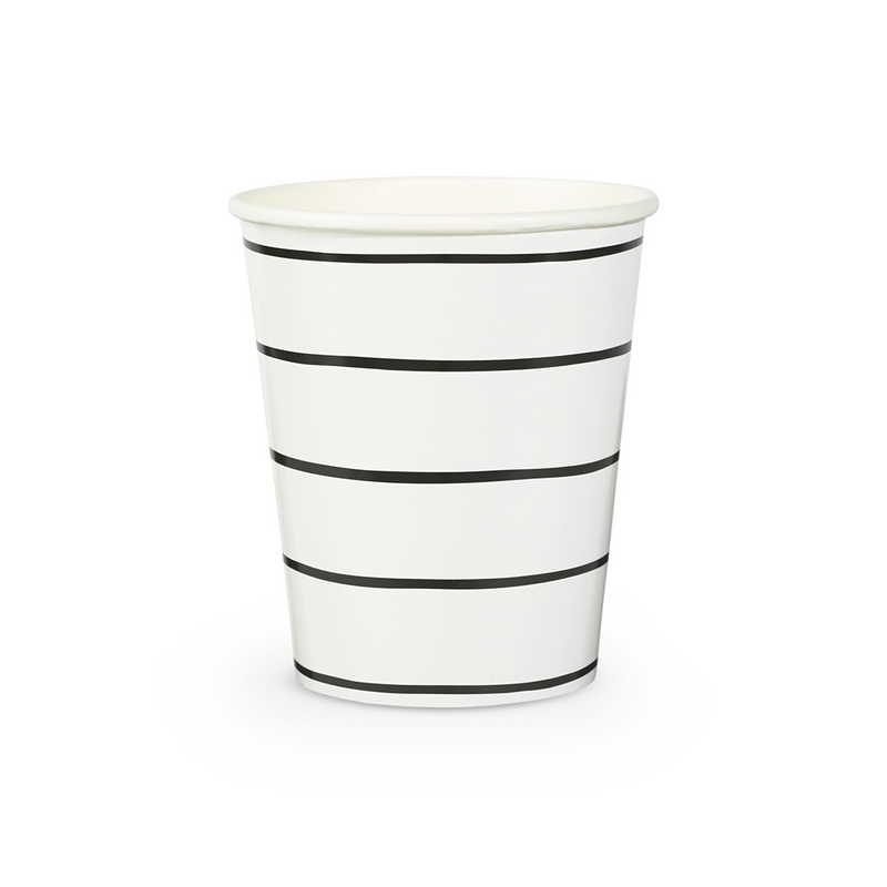 Ink Frenchie Striped 9 oz Cups, Pack of 8